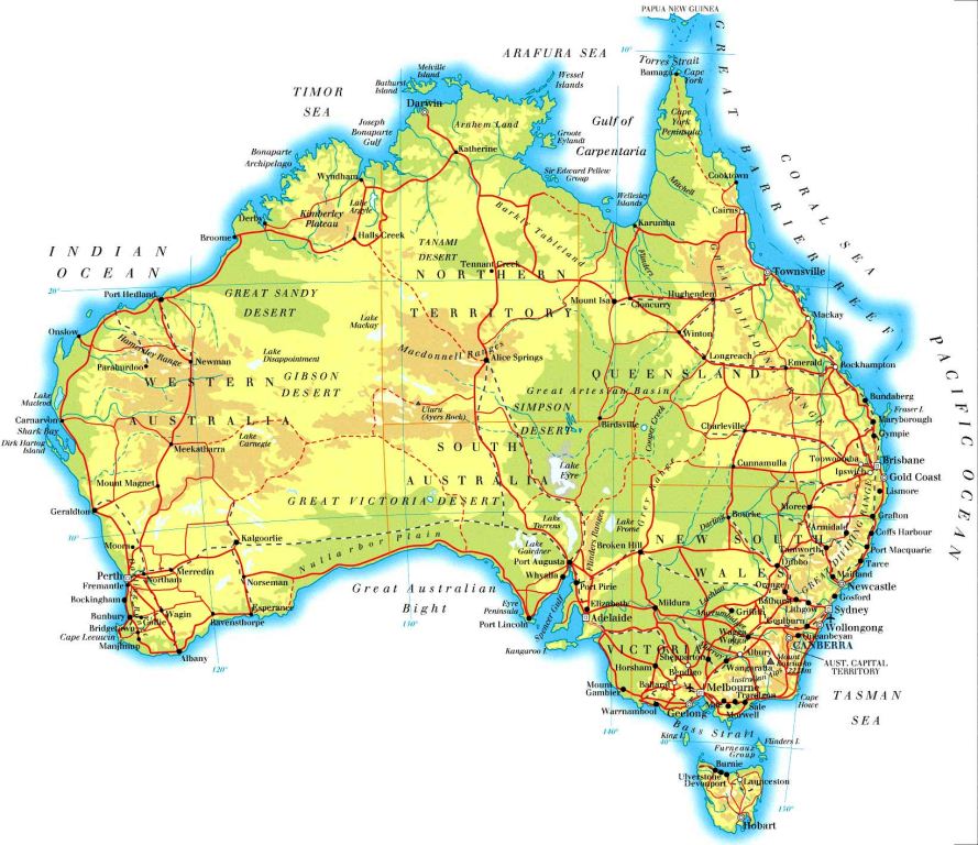 Australia Yacht Charter Area Map